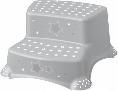 Stolička - schůdky s protiskluzem Baby Star - šedé - obrázek 1