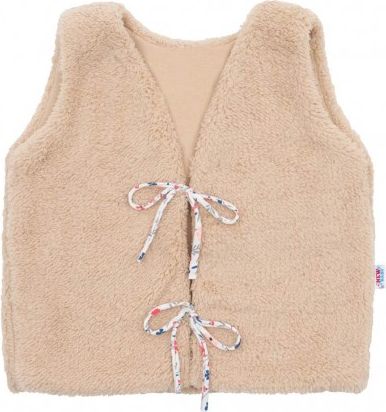 Dívčí bavlněná chlupatá vesta New Baby For Girls, Hnědá, 68 (4-6m) - obrázek 1