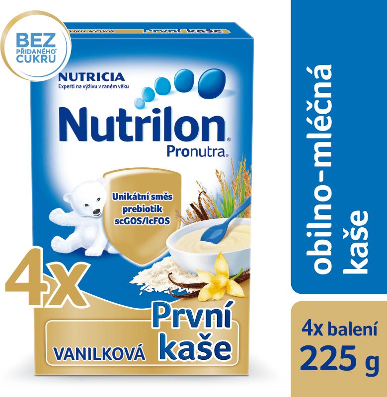 Nutrilon Mléčná kaše vanilková - 4 x 225g - obrázek 1