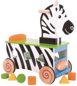 BIGJIGS Edukační dřevěné jezdítko, odrážedlo - Zebra - obrázek 1