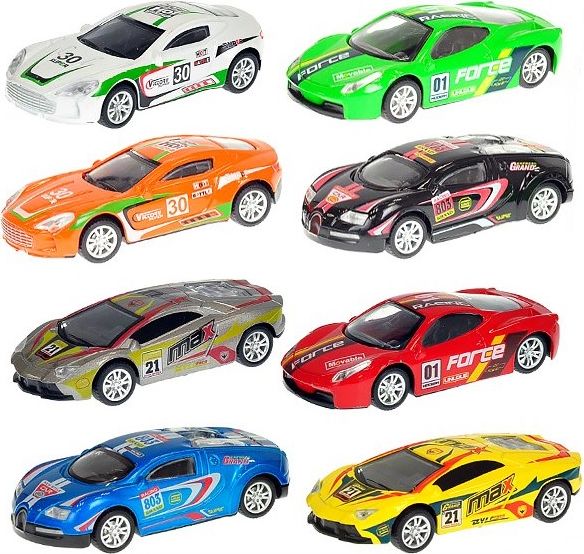 Závodní kovové auto 10 cm - zelená - obrázek 1