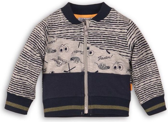 DIRKJE Mikina na zip B-SO BRIGHT GO GET THEM TIGER 74 Navy - Grey - obrázek 4
