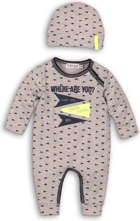 DIRKJE Overal s čepicí B-SO SOFT WHERE ARE YOU 68 Grey - obrázek 4