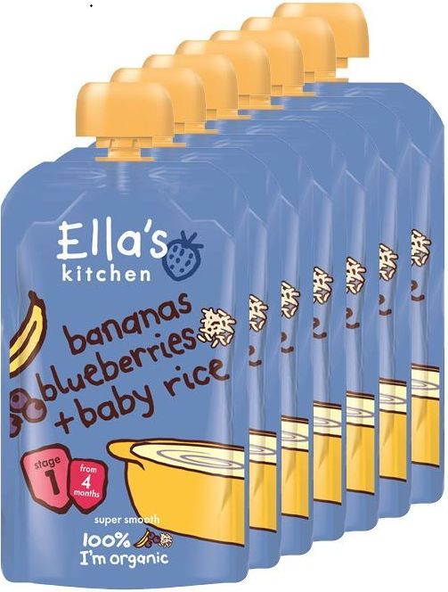 Ella's Kitchen Dětská rýže - Banán a borůvky 7 x 120g - obrázek 1