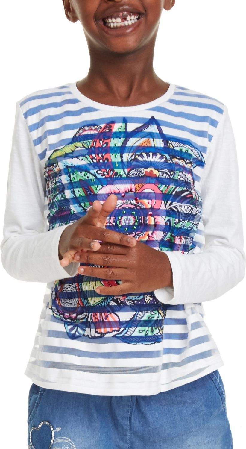 Desigual barevné dívčí tričko TS Nuevayorkrep - 9/10 - obrázek 1