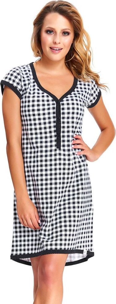 Dn-nightwear Dámská těhotenská košile TM.5038 - Dn nightwear růžovo/bílá L - obrázek 1
