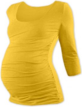 Těhotenské triko 3/4 rukáv JOHANKA - žlutooranžová - obrázek 1
