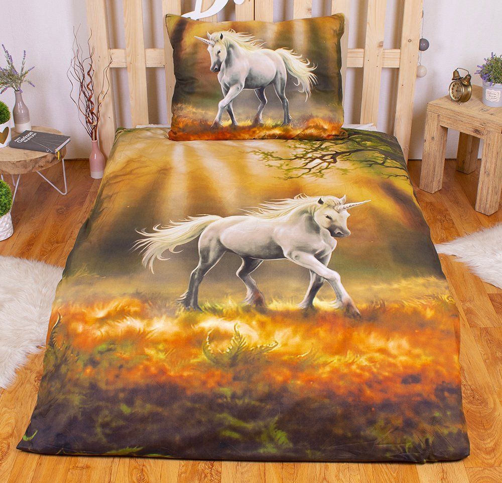 TopProsteradla.cz 3D povlečení 140x200 + 70x90 - Jednorožec - obrázek 1