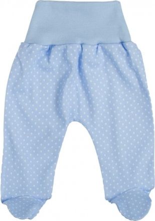 MBaby Bavlněné polodupačky Kapičky - modrá - obrázek 1