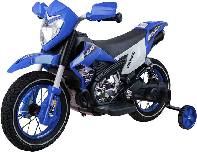 Ramiz elektrická motorka Cross s nafukovacími koly - modrá - obrázek 1