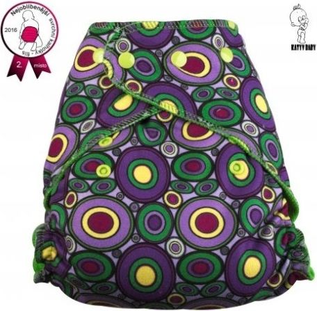 Svrchní kalhotky na patentky Katyv Baby fleece, bubliny na fialové - obrázek 1