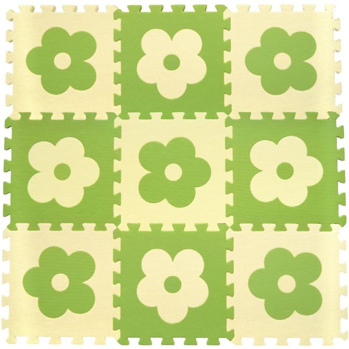 Pěnové BABY puzzle Zelené kytičky, 9 ks Varianta: B - obrázek 2
