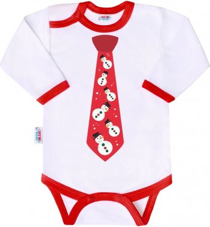 Body s potiskem New Baby s kravatou, Červená, 68 (4-6m) - obrázek 1