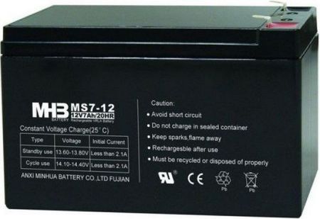 Hadex Pb akumulátor MHB VRLA AGM 12V/7Ah (MS7-12)-faston 6,3 mm - obrázek 1