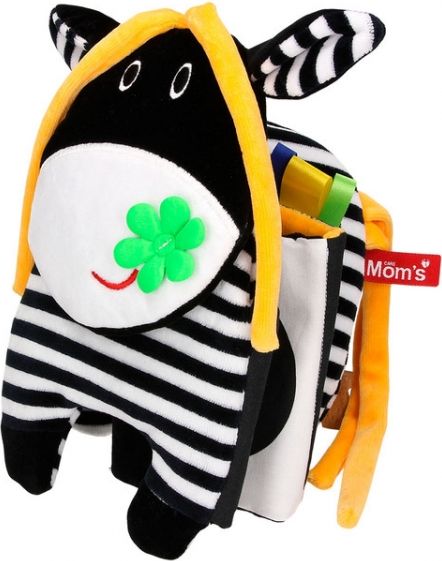 Hencz Toys Textilní knížka šustík - kravička, černo/bílá - obrázek 1
