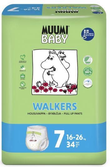 MUUMI Walkers Extra Large 136 ks (16-26 kg) MĚSÍČNÍ BALENÍ - jednorázové pleny - obrázek 2