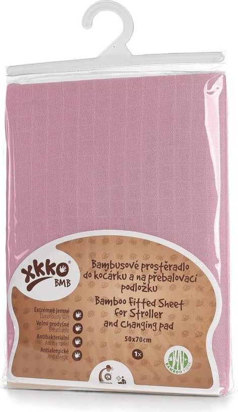 XKKO BMB Prostěradlo 50x70 - Scandinavian Baby Pink Cross - obrázek 1