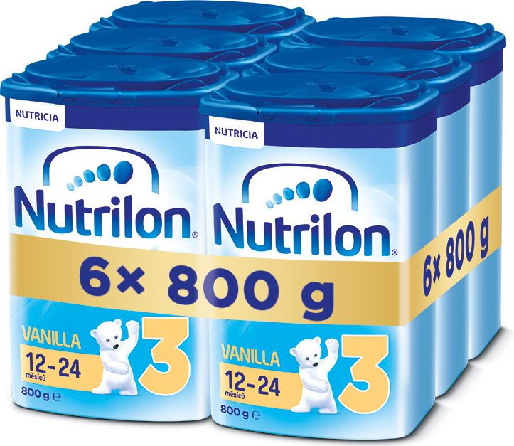 6x NUTRILON 3 ProNutra s příchutí vanilky (800g) - kojenecké mléko - obrázek 1