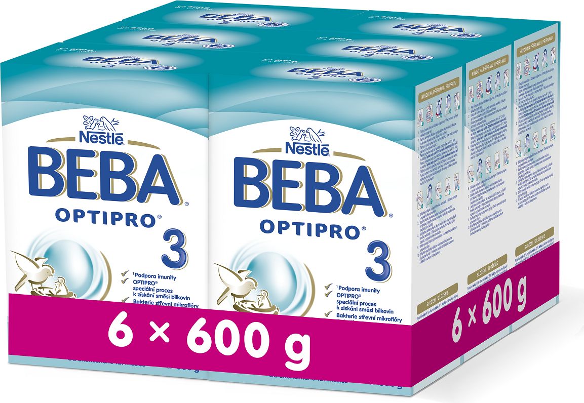 6x BEBA OPTIPRO 3 (600 g) - kojenecké mléko - obrázek 1
