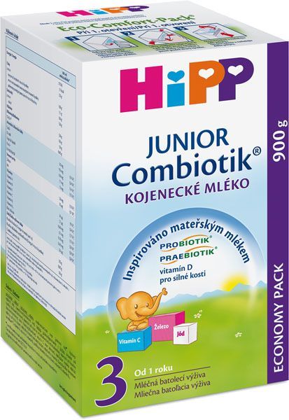 4x HIPP 3 JUNIOR Combiotik (900 g) - pokračovací mléčná kojenecká výživa - obrázek 2