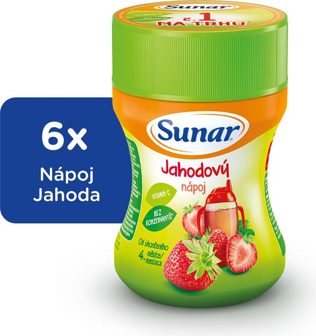 6x SUNAR Rozpustný nápoj jahodový - dóza (200 g) - obrázek 1