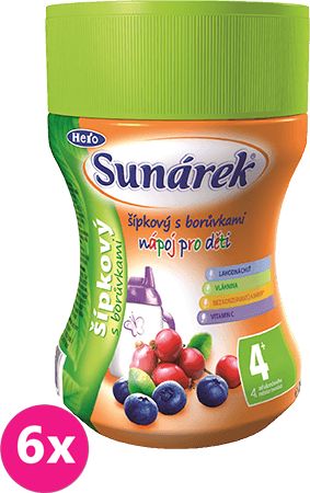 SUNÁREK Dobré ráno šípek, borůvka rozpustný nápoj 6 x 200g - obrázek 1