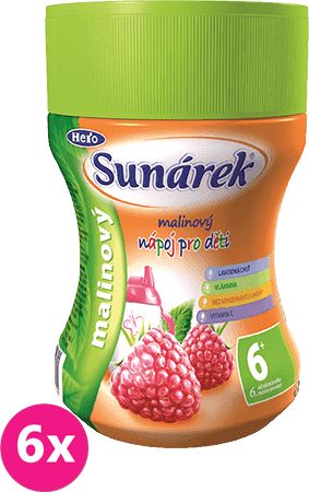 SUNÁREK rozpustný nápoj malinový 6 x 200g - obrázek 1