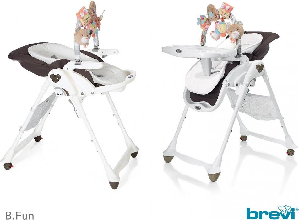 BREVI B-Fun krmicí židlička s hrazdičkou – hnědá - obrázek 2
