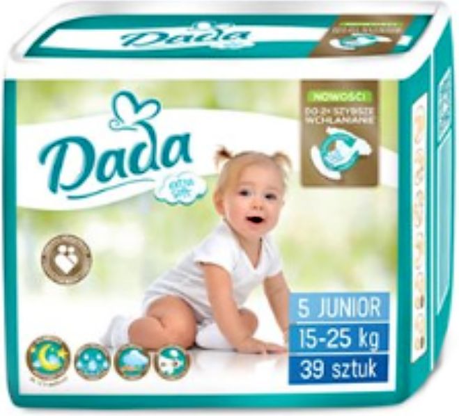 4x Plenky DADA Extra soft vel. 5 (156ks) + Vlhčené ubrousky Natural - obrázek 2
