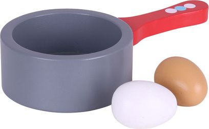 Kuchyň - Pánev dřevěná a vejce (Bigjigs) - obrázek 1