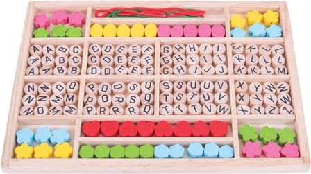 Bigjigs Toys Navlékací korálky Abeceda - obrázek 1