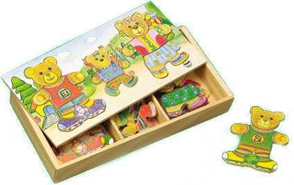 HJ Toys Oblékací puzzle šatní skříň 3 medvědi - obrázek 1