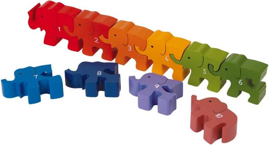 Small Foot Vkládací puzzle sloni s číslicemi - obrázek 1