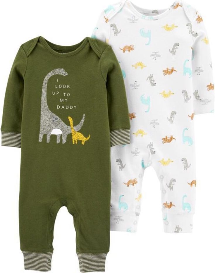 CARTER'S Overal bez nožiček Dinosaur kluk 2 ks, 9 m/vel. 74 - obrázek 1