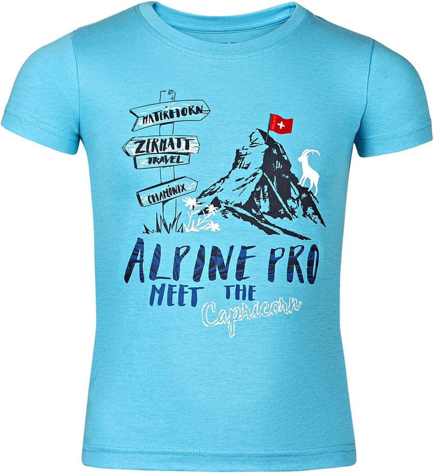 ALPINE PRO Dívčí tričko MATTERO 116-122 modrá - obrázek 1