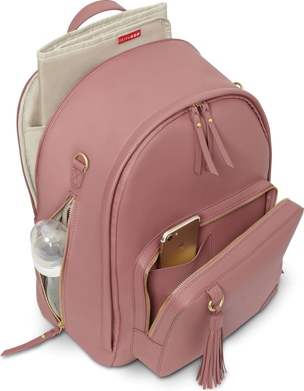 SKIP HOP Taška přebalovací/batoh Greenwich Simply Chic - Dusty Rose - obrázek 2