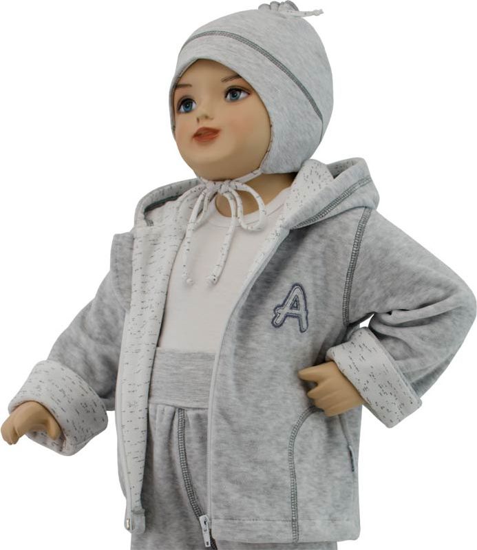 ESITO Dětská jarní/podzimní bunda Adam, šedá melír, vel. 56 - obrázek 1