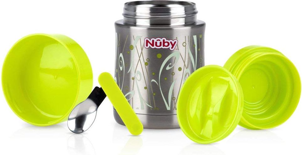NUBY Termoska nerezová s lžičkou 450ml 4m+ - obrázek 2