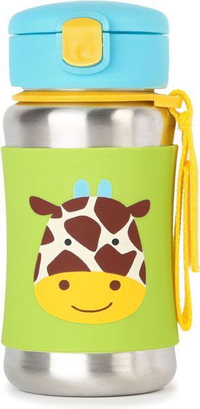 SKIP HOP Zoo Láhev na vodu nerezová 350 ml - Žirafa - obrázek 1