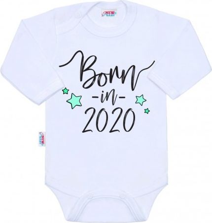 Body s potiskem New Baby Born in 2020, Bílá, 62 (3-6m) - obrázek 1