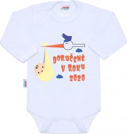 Body s potiskem New Baby Doručené v roku 2020, Bílá, 62 (3-6m) - obrázek 1