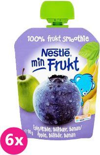 6x NESTLÉ Min Frukt Jablko Banán Borůvka (90 g) – ovocná kapsička - obrázek 1