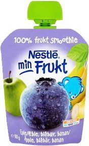 6x NESTLÉ Min Frukt Jablko Banán Borůvka (90 g) – ovocná kapsička - obrázek 2