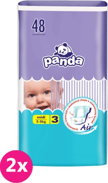 2x BELLA PANDA Midi 48 ks (5-9 kg) - jednorázové pleny - obrázek 1