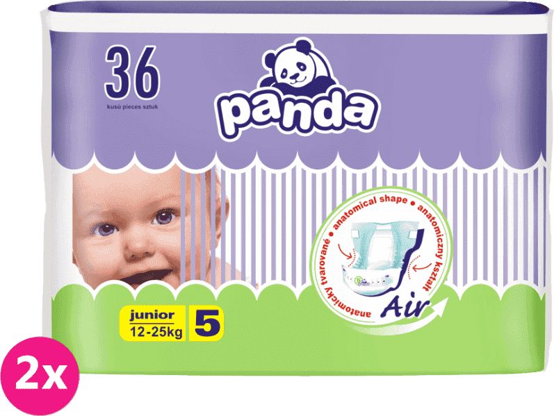 2x BELLA PANDA Junior 36 ks (12-25 kg) - jednorázové pleny - obrázek 1