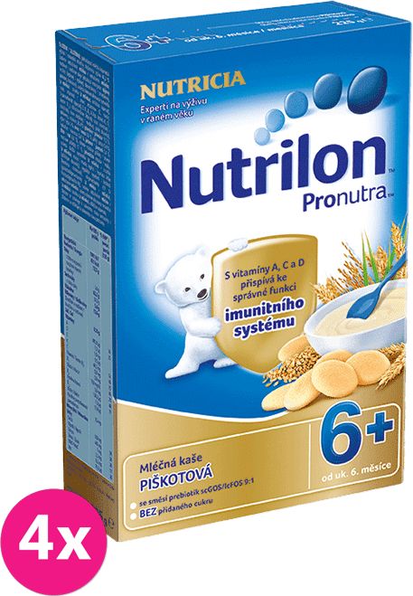 4x NUTRILON ProNutra krupicová s piškoty (225 g) - mléčná kaše - obrázek 1