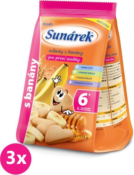 3x SUNÁREK Sušenky s banány (175 g) - obrázek 1