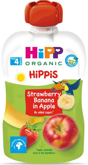 6x HiPP HiPPiS BIO 100% ovoce Jablko-Banán-Jahoda 100 g – ovocný příkrm - obrázek 2