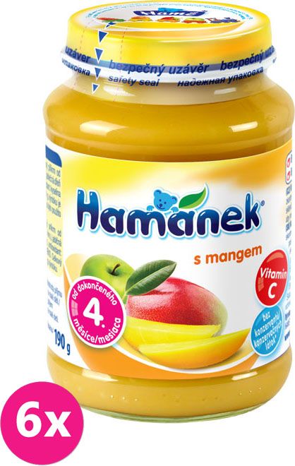 6x HAMÁNEK S mangem, (190 g) - ovocný příkrm - obrázek 1