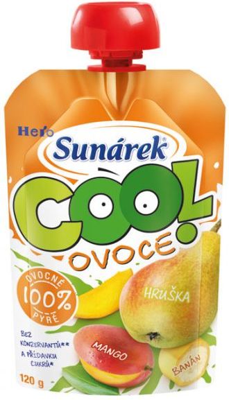 12x SUNÁREK Cool ovoce Hruška-Banán-Mango (120 g) – ovocný příkrm - obrázek 2